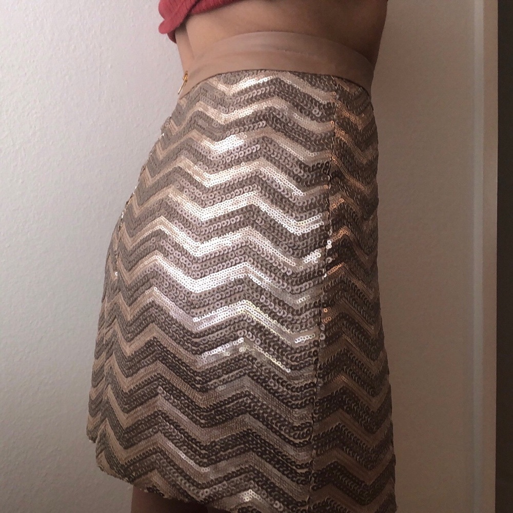 sequin beige skirt